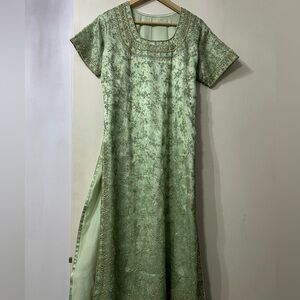 Embellished handmade beaded pakestani indian khaliji dress